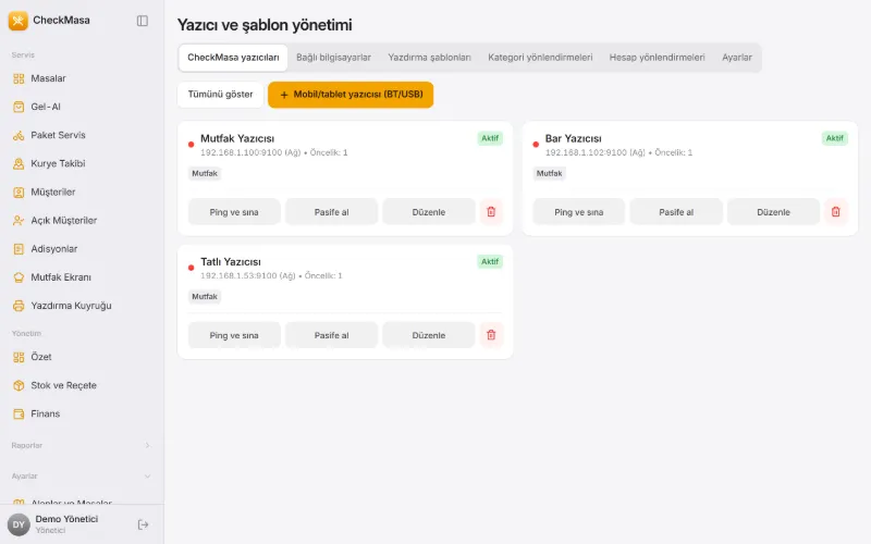 Yazıcı yönetimi